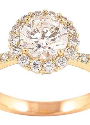 Каблочка позолота 18k «фианит в обрамлении циркония» (257290) р.18 тм xuping