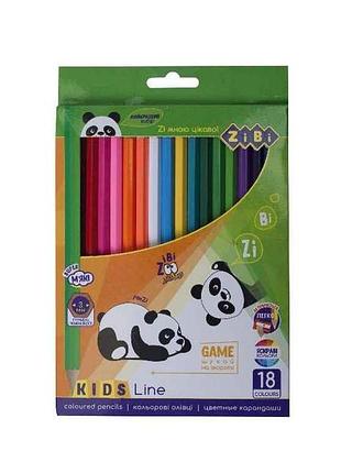 Карандаши цветные, 18 цветов, kids line zb.2415 тм zibi