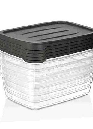 Набор контейнеров 5 прямоугольных 1200мл vetra asd280 тм asude plastik