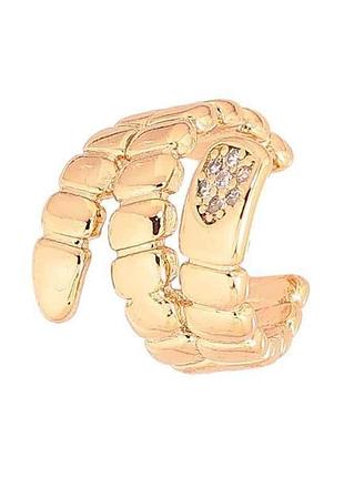 Серьги моно-кафа позолота 18k «узор с кристаллами» на левое ухо 290817 тм xuping