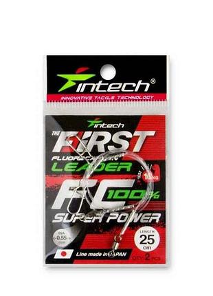 Повідець флюорокарбон 0,55мм 10кг 25см (2шт/уп) fc first leader тм intech