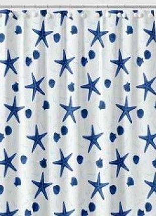 Штора для ванной 180*180см голубой морские звезды тм eco fabric