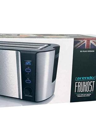 Тостер arendo frukost на 4 тости з дисплеєм та функцією підігріву, нержавіюча сталь арт.104 тм amazon