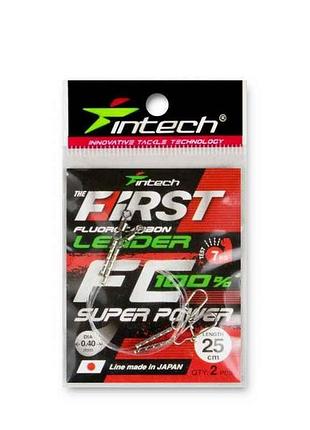Повідець флюорокарбон 0,40мм 7кг 25см (2шт/уп) fc first leader тм intech