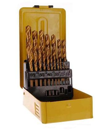 Набор сверл по мет.19 шт.hss (1-10 мм) титан 11-0319 тм master tool