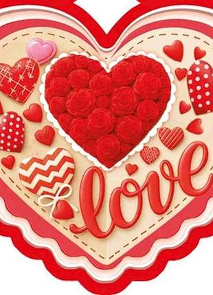 Валентинка подвійна love 14х10,5см 10шт/уп мст-049у тм етюд