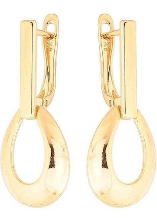 Серьги английская застежка позолота 18k «каплевидные подвески» 291521 тм xuping