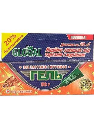 Гель от тараканов и муравьи, туба 50г тм global