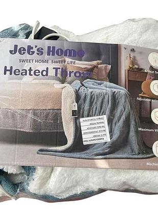 Электроплед / плед с подогревом jet’s home heated throw 130×160 см арт.62 тм amazon