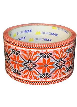 Клейка стрічка 35м пак. 48мм вишиванка червона тм buromax