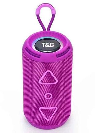 Портативна колонка bluetooth tg656 з rgb підсвічуванням, speakerphone, радіо, purple тм tg