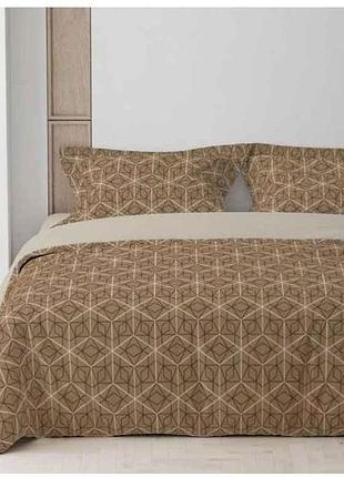 Комплект постільної білизни 1,5-х сп happy sleep bronze grid, 50х70 тм теп