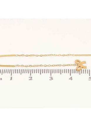 Сережки протяжки 5.5см нержавіюча сталь бантики арт.320342 тм xuping