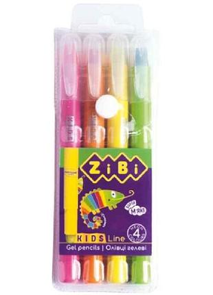 Карандаши гелевые 4 цвета neon zb.2496 тм zibi