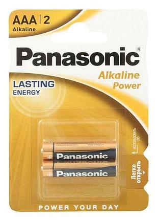 Батарейка лужна lr03/aaa alkaline power (bronze) 2шт (блістер) тм panasonic