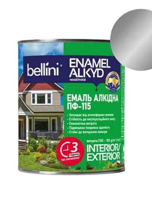 Эмаль алкидная пф-115 серебристый 2,2кг тм bellini