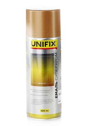Фарба аерозольна 400мл золото акрилова суперхром дзеркальна тм unifix