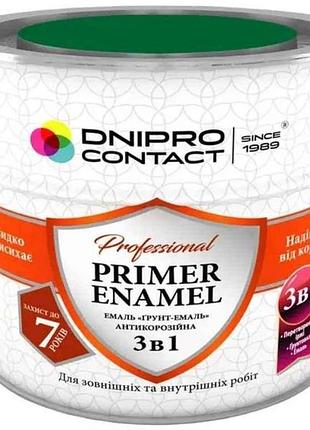 Грунт-емаль зелений 2,8кг 3 в 1 тм dnipro contact