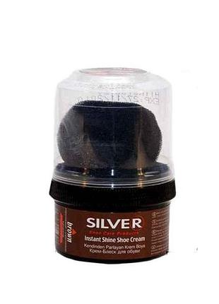 Крем-фарба для взуття, коричнева тм silver