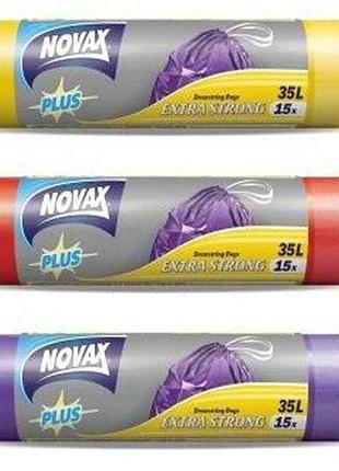 Пакети для сміття на завязках 35л.15шт арт.0403nvp тм novax