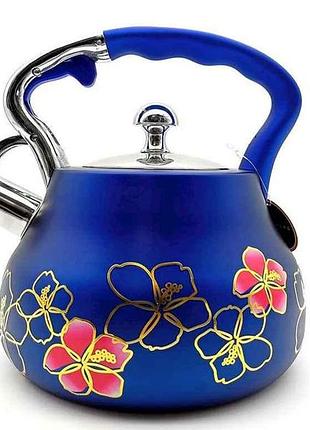 Чайник 3л eb-8842 цветы фиолетовый тм edenberg