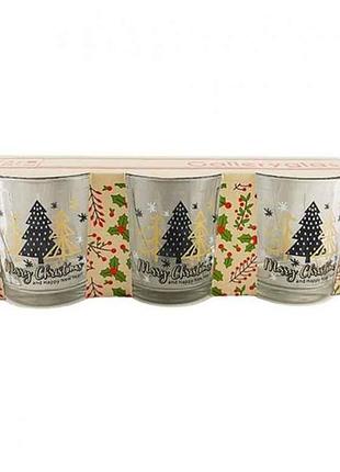 Набiр склянок 285мл 3шт скло kyknos merry christmas 86005432 тм гсф