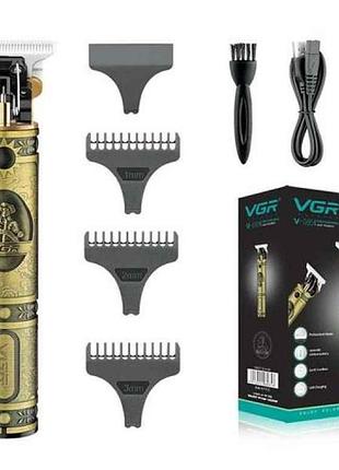 Триммер 5вт аккумулятор для стрижки волос и бороды v-085, professional, 3 насадки, strong battery тм vgr