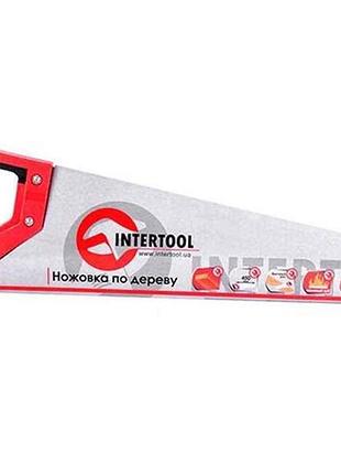 Ножівка по дереву з розжареним зубом 450 мм, 55 hrc арт. ht-3102 тм intertool