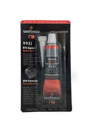 Силиконовый герметик красный rtv silicone red 100г тм senfineco