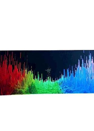Коврик для мышки 800х300мм абстракция волны rgb 2 черный с боковой прошивкой антискользящая основа тм gerlax