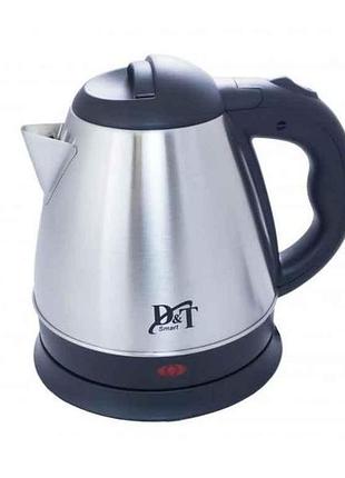 Электрочайник dt8122, 1500вт, 1,2л, нержавеющая сталь тм dt