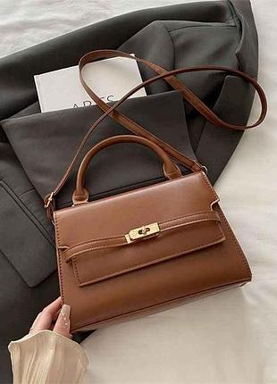 Сумка эко кожа коричневая женская 22*15*7,5см w8647-2 тм китай
