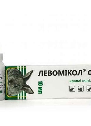Капли глазные левомикол д/собак, котов и декор. грызунов 10 мл 0,5% тм фарматон