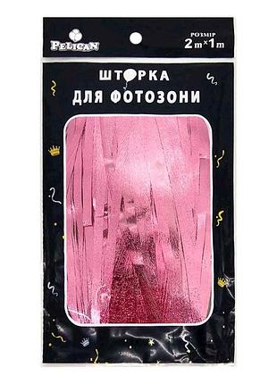 Шторка для фотозони сатин 1х2м рожевий #175 тм pelican