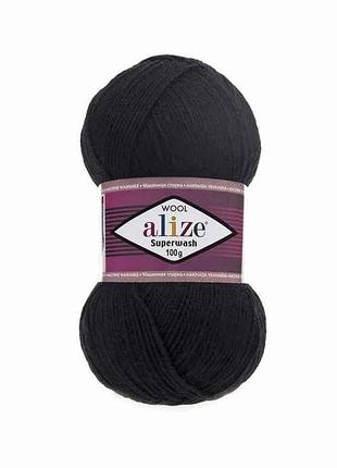 Пряжа superwash comfort арт.60 5шт/уп серый 25% полиамид 75% шерсть 100г 420м тм alize