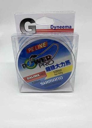 Шнур 0,28мм 16,5кг 100м серый sm-y-26-028 тм shimano powerpro