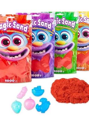 Кинетический песок magic sand в пакете 39404-6 красный 1кг тм strateg