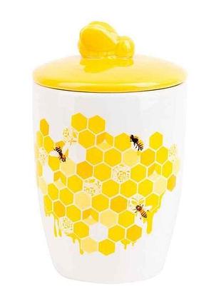 Банка 550мл керамическая для сыпучих продуктов honey тм bonadi
