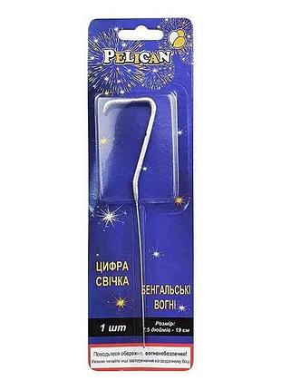Свеча цифра бенгальская 7 срибло 19см 860027 тм pelican