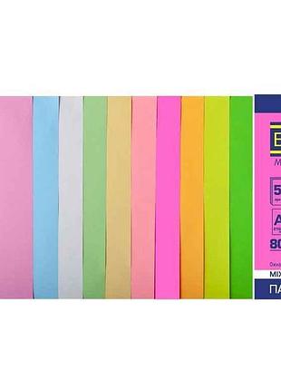 Набор цветной бумаги а4, pastelneon, 10кол., 50л. bm.2721750-99 тм buromax