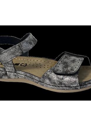 Женские ортопедические сандалии леон 965 silver р.36-41 с эластичными вставками