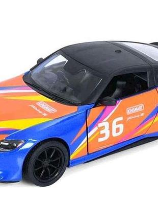 Машина kt5443wf металл, инерция, 1:36, отч. дверь, 12см сине-оранжевый тм kinsmart