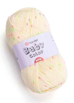 Пряжа baby color молочний 100% акрил 150м 50г 5шт/уп 219 тм yarnart