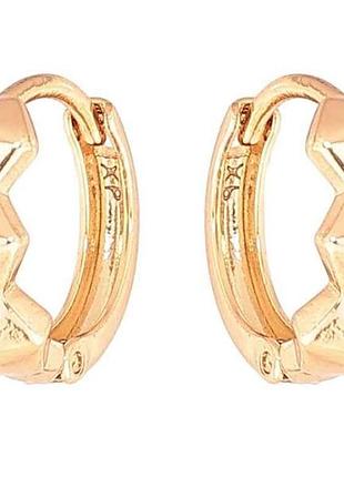 Серьги кольца позолота 18k «декоративный узор» 288875 тм xuping