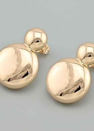 Сережки пусети мить 55884 31*21мм 7,0г позолота 18к тм xuping