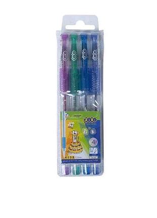Набір з 4-х гелевих ручок glitter (з блискітками) 4 кольори zb.2200-99 тм zibi