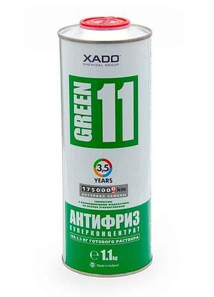 Антифриз концентрат 1л зеленый green 11, жестяная банка (1,1кг) тм xado