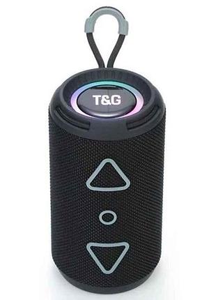 Портативная колонка bluetooth tg656 с rgb подсветкой, speakerphone, радио, black тм tg