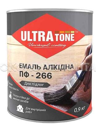 Емаль алкідна пф-266 жовто-коричневий 0,9кг для підлоги тм ultra tone