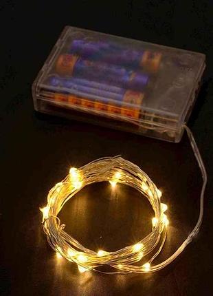 Гірлянда роса 30led теплий білий 3м на батарейках 1976-07 тм китай